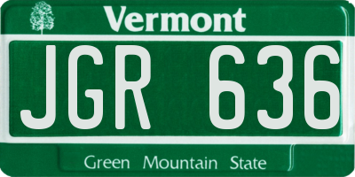 VT license plate JGR636