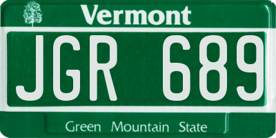 VT license plate JGR689