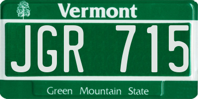 VT license plate JGR715
