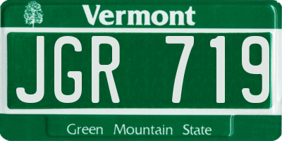 VT license plate JGR719