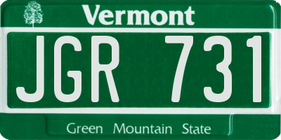 VT license plate JGR731