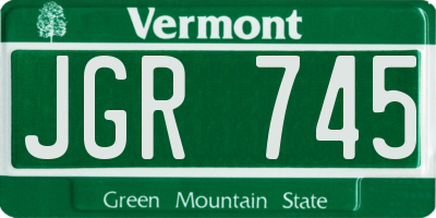 VT license plate JGR745
