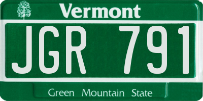 VT license plate JGR791