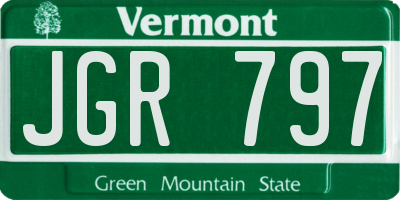 VT license plate JGR797
