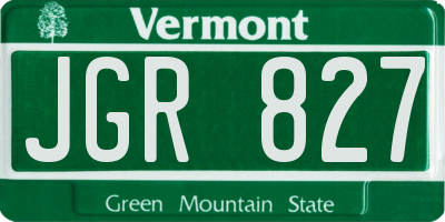VT license plate JGR827