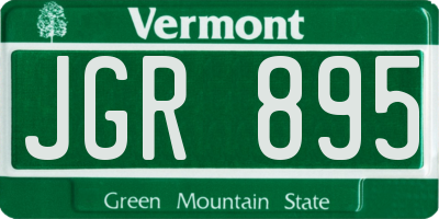 VT license plate JGR895