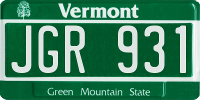 VT license plate JGR931