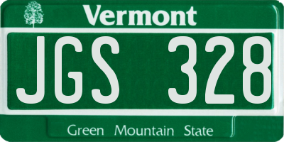 VT license plate JGS328