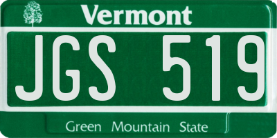 VT license plate JGS519