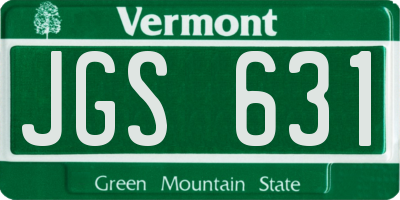 VT license plate JGS631