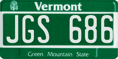 VT license plate JGS686