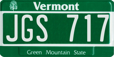 VT license plate JGS717