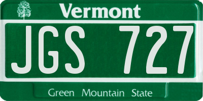 VT license plate JGS727