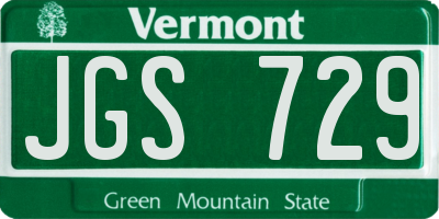VT license plate JGS729