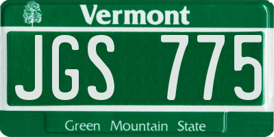 VT license plate JGS775