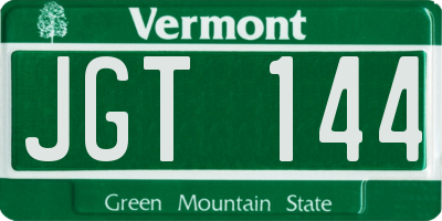 VT license plate JGT144