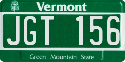 VT license plate JGT156