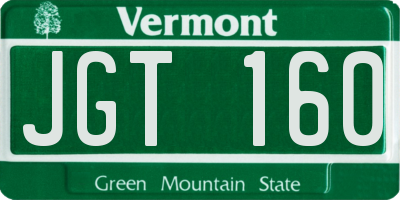 VT license plate JGT160