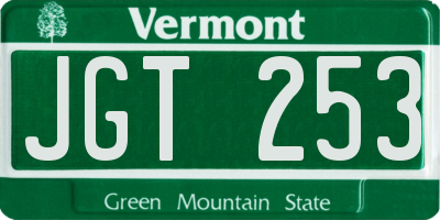 VT license plate JGT253