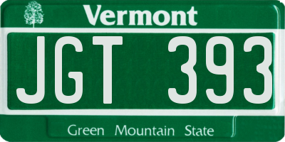 VT license plate JGT393