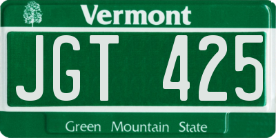 VT license plate JGT425