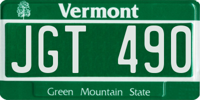 VT license plate JGT490