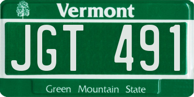 VT license plate JGT491