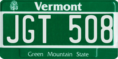 VT license plate JGT508