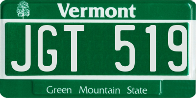 VT license plate JGT519