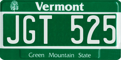 VT license plate JGT525