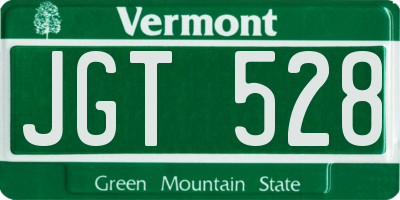 VT license plate JGT528