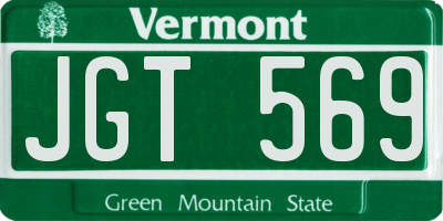 VT license plate JGT569