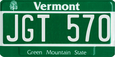 VT license plate JGT570