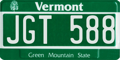 VT license plate JGT588