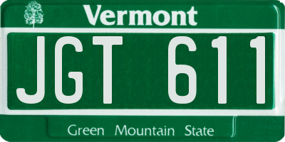VT license plate JGT611
