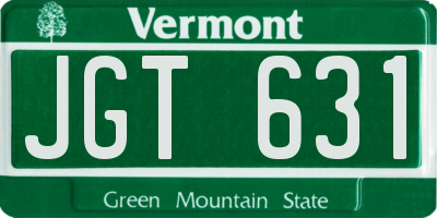 VT license plate JGT631
