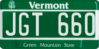 VT license plate JGT660