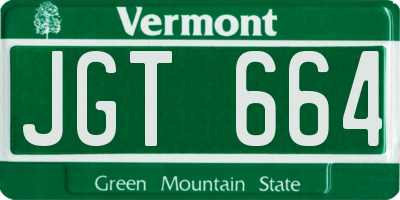 VT license plate JGT664