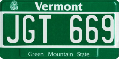 VT license plate JGT669