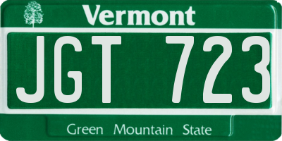 VT license plate JGT723