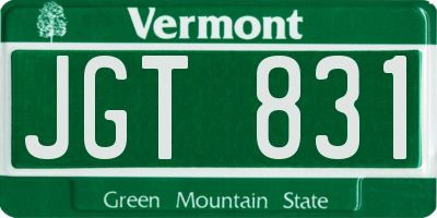 VT license plate JGT831