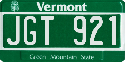 VT license plate JGT921