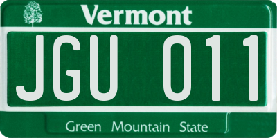 VT license plate JGU011