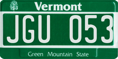 VT license plate JGU053