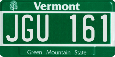 VT license plate JGU161
