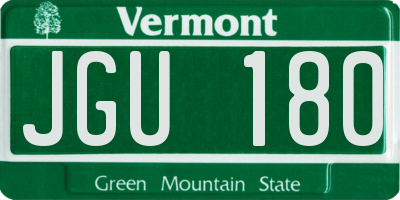 VT license plate JGU180