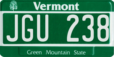 VT license plate JGU238