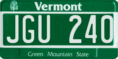 VT license plate JGU240