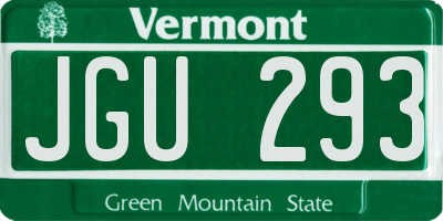 VT license plate JGU293