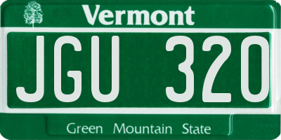 VT license plate JGU320